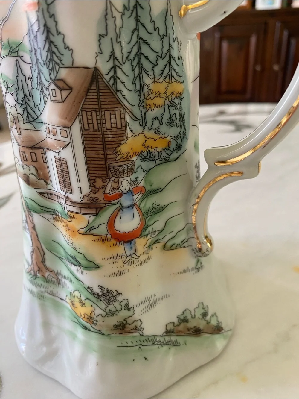 Antique/Vintage Nippon HandPainted Porcelain Lidded Chocolate Pot Nordic Village